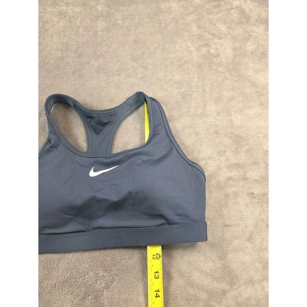 Nike Swoosh Women's Dri-Fit Light Sz L Blue/Green Sports Bra Wirefree Gym C36-8 - Picture 2 of 7